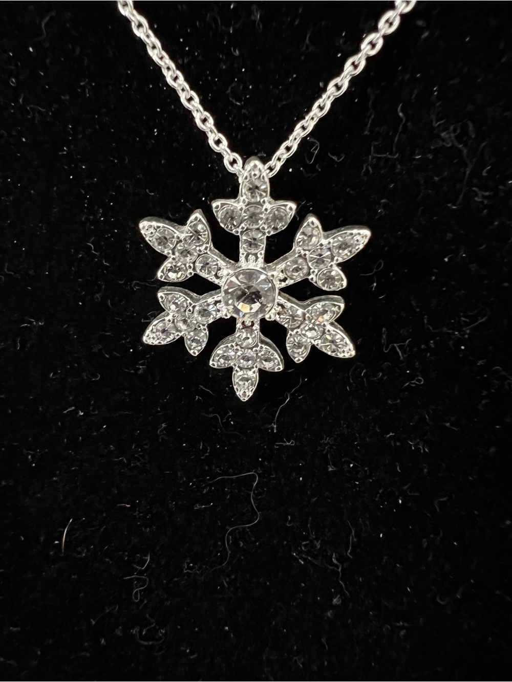 Disney Frozen Silver Crystal Snowflake Pendant Necklace - Women's Jewelry